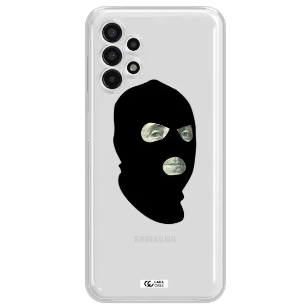 a person wearing a mask Samsung A13 4g Clear TPU Case