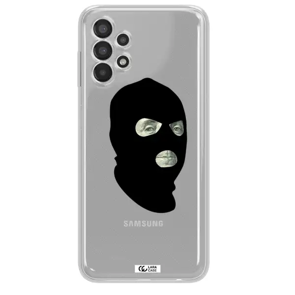 a person wearing a mask Samsung A13 Clear TPU Case