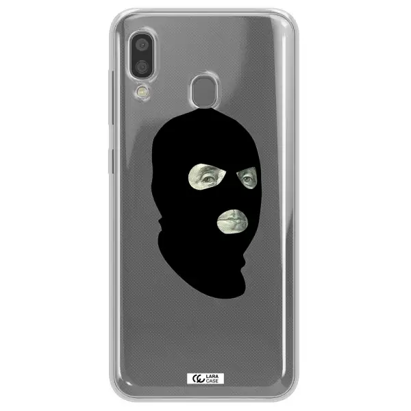a person wearing a mask Samsung A20 Clear TPU Case