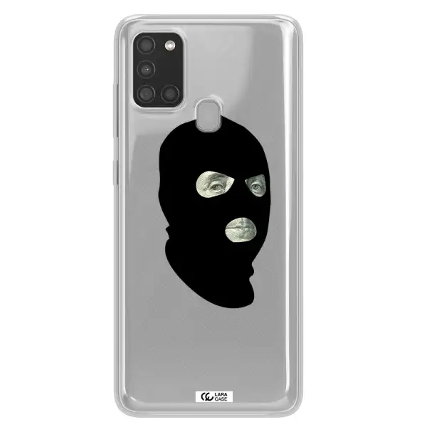a person wearing a mask Samsung A21S Clear TPU Case