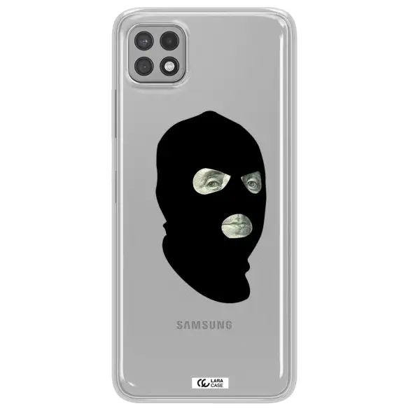 a person wearing a mask Samsung A22 5g Clear TPU Case