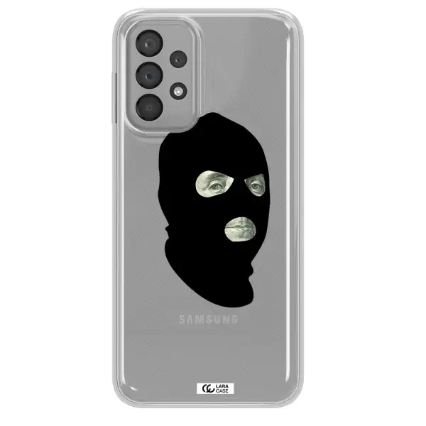a person wearing a mask Samsung A23 Clear TPU Case