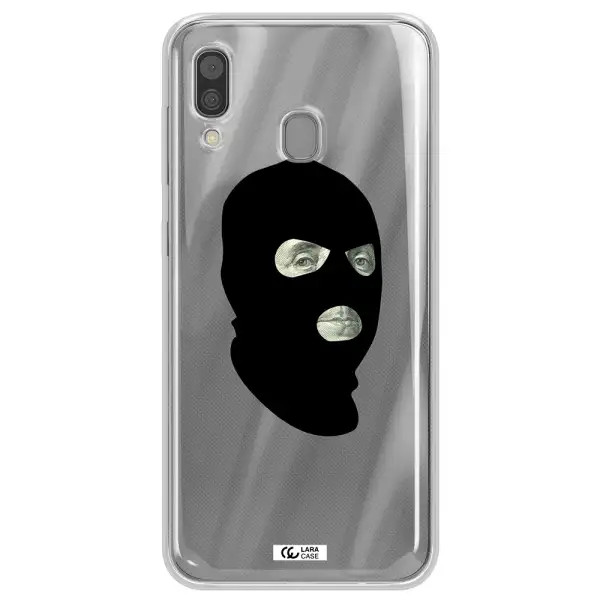 a person wearing a mask Samsung A30 Clear TPU Case
