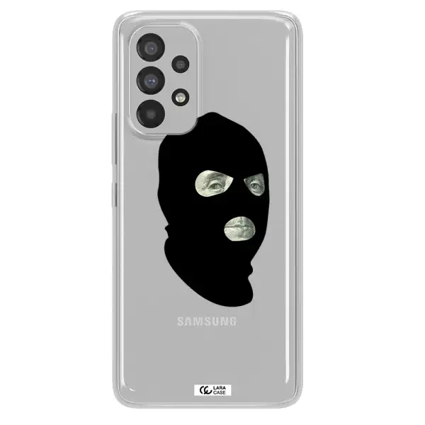 a person wearing a mask Samsung A73 Clear TPU Case
