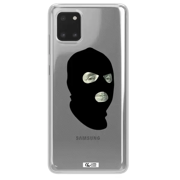 a person wearing a mask Samsung A81 Clear TPU Case