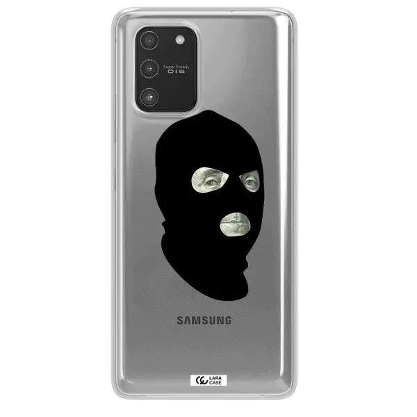 a person wearing a mask Samsung A91 Clear TPU Case