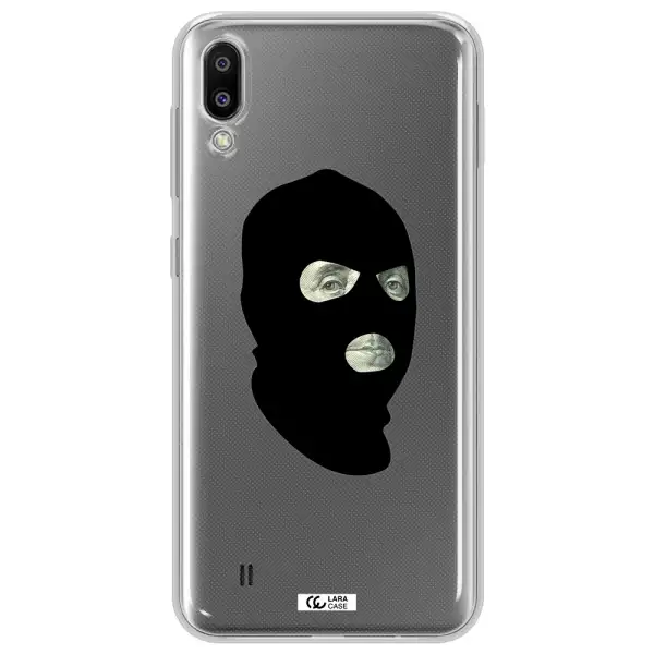 a person wearing a mask Samsung M10 Clear TPU Case