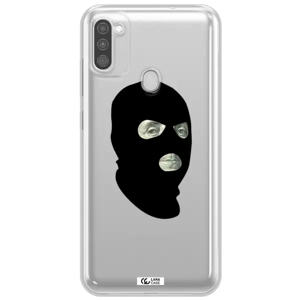 a person wearing a mask Samsung M11 Clear TPU Case