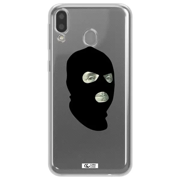 a person wearing a mask Samsung M20 Clear TPU Case