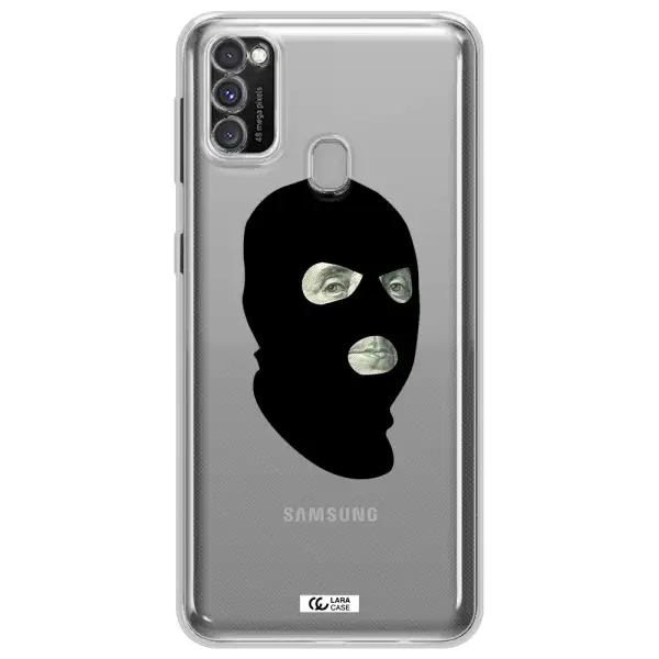 a person wearing a mask Samsung M30S Clear TPU Case
