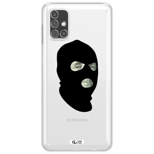 a person wearing a mask Samsung M31S Clear TPU Case