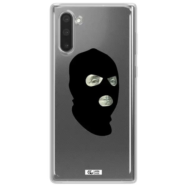 a person wearing a mask Samsung Note 10 Clear TPU Case