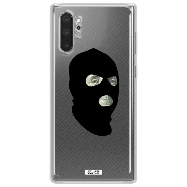 a person wearing a mask Samsung Note 10 Plus Clear TPU Case