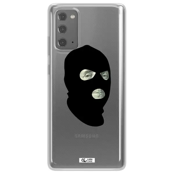 a person wearing a mask Samsung Note 20 Clear TPU Case