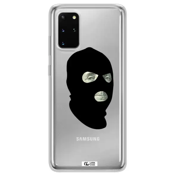 a person wearing a mask Samsung S 20 Plus Clear TPU Case