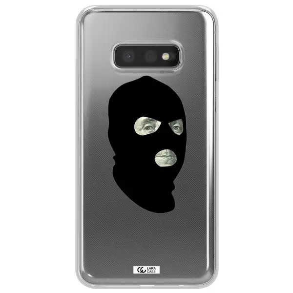 a person wearing a mask Samsung S10e Clear TPU Case