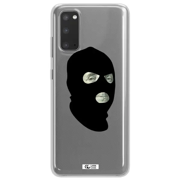 a person wearing a mask Samsung S20 Clear TPU Case