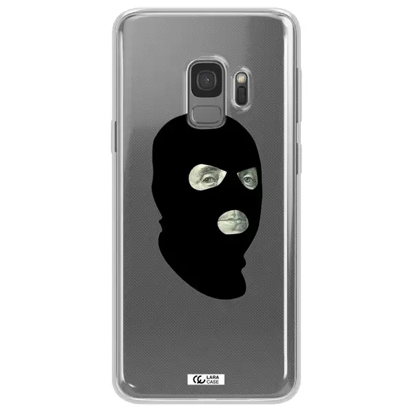 a person wearing a mask Samsung S9 Clear TPU Case