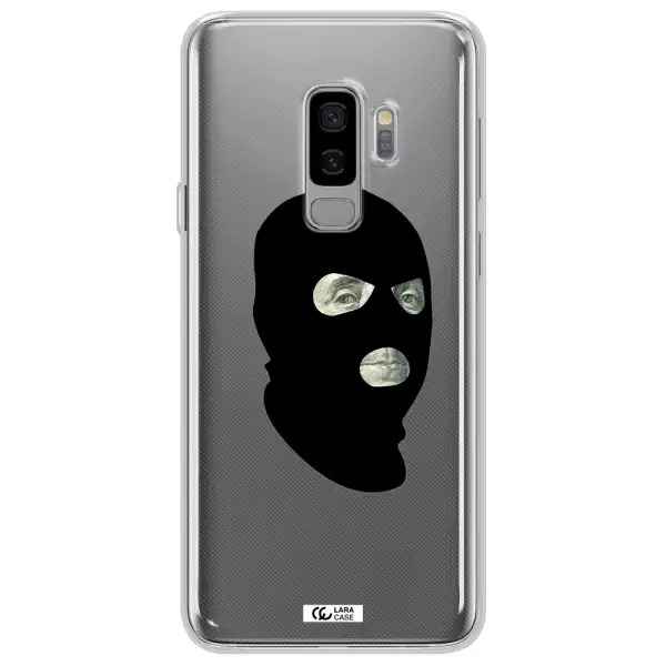 a person wearing a mask Samsung S9 Plus Clear TPU Case
