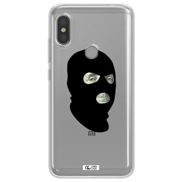 a person wearing a mask Xiaomi Redmi Note 6 Pro Clear TPU Case
