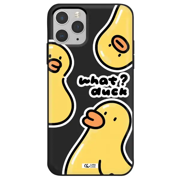 a group of yellow ducks Apple iPhone 11 pro max Silicone black Case