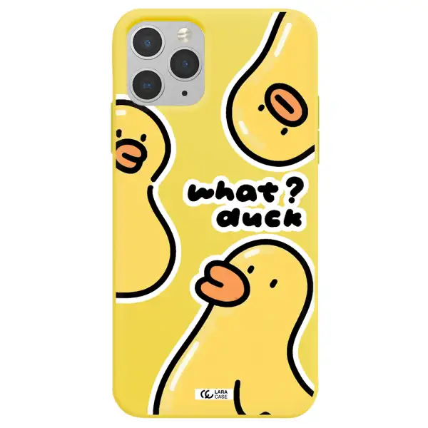 a group of yellow ducks Apple iPhone 11 pro max Silicone canary yellow Case