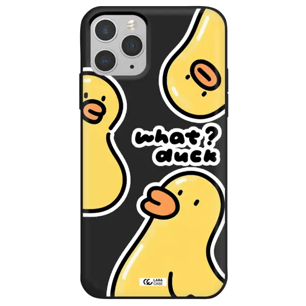 a group of yellow ducks Apple iPhone 11 pro Silicone black Case