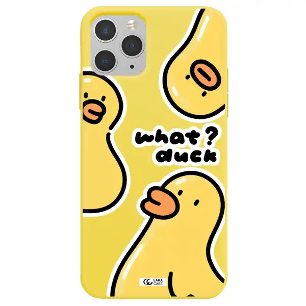 a group of yellow ducks Apple iPhone 11 pro Silicone canary yellow Case