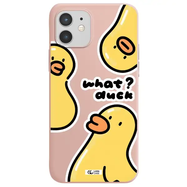 a group of yellow ducks Apple iPhone 12 mini Silicone pastel pink Case