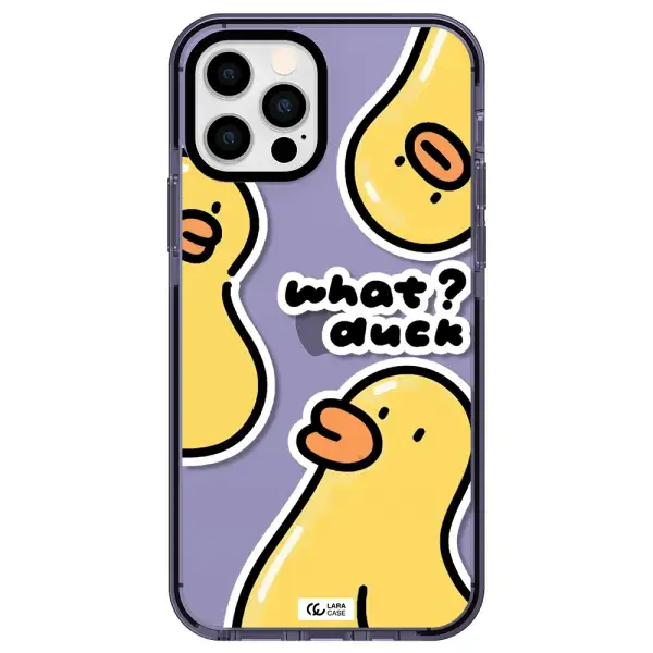 a group of yellow ducks Apple iPhone 12 pro impact Lilac Case
