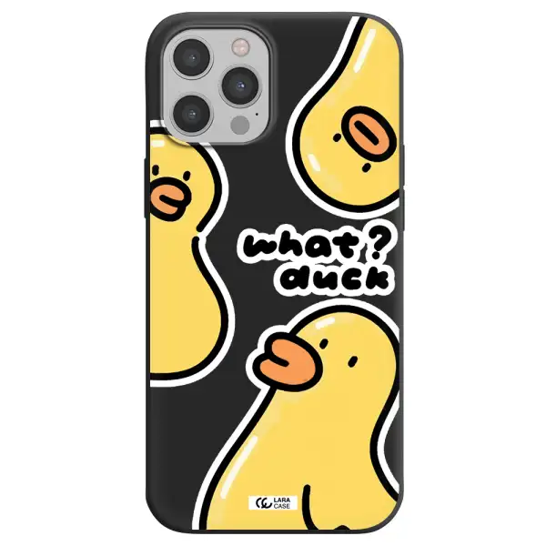 a group of yellow ducks Apple iPhone 12 pro max Silicone black Case