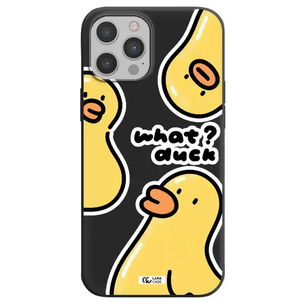 a group of yellow ducks Apple iPhone 12 pro Silicone black Case
