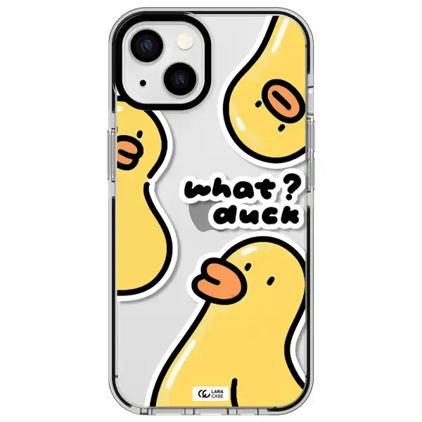 a group of yellow ducks Apple iPhone 13 impact black border Case