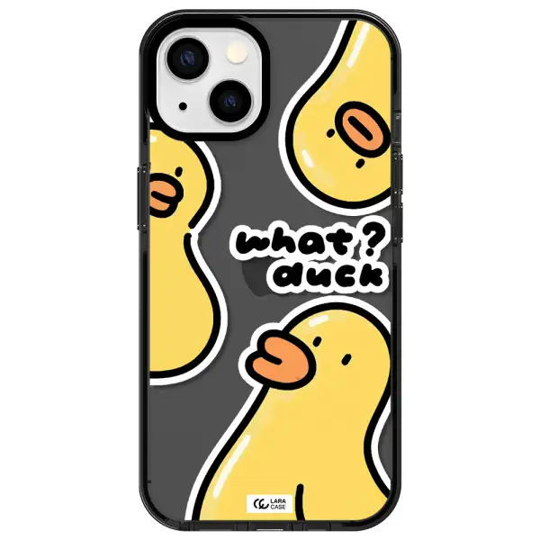 a group of yellow ducks Apple iPhone 13 impact Smoke Black Case