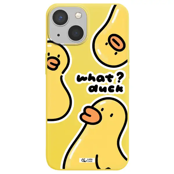 a group of yellow ducks Apple iPhone 13 mini Silicone canary yellow Case