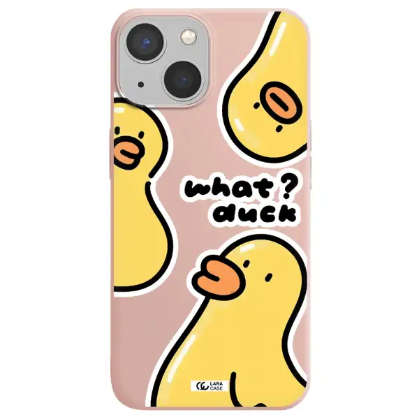a group of yellow ducks Apple iPhone 13 mini Silicone pastel pink Case