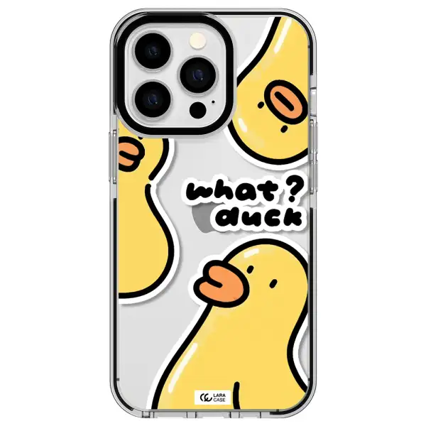 a group of yellow ducks Apple iPhone 13 Pro impact black border Case