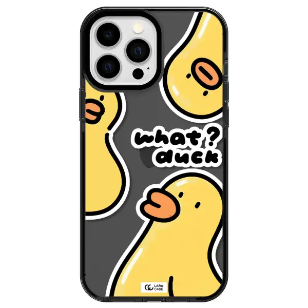 a group of yellow ducks Apple iPhone 13 Pro Max impact Smoke Black Case