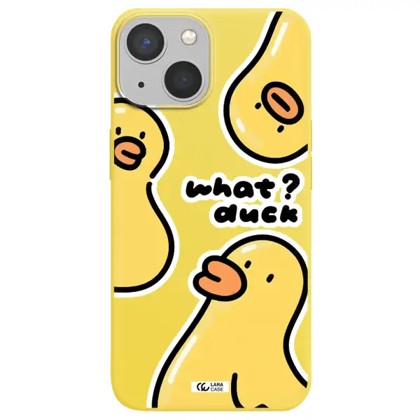 a group of yellow ducks Apple iPhone 13 Silicone canary yellow Case