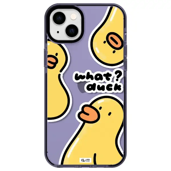 a group of yellow ducks Apple iPhone 14 plus impact Lilac Case