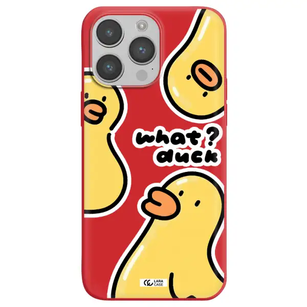 a group of yellow ducks Apple iPhone 14 pro Silicone Imperial Red Case