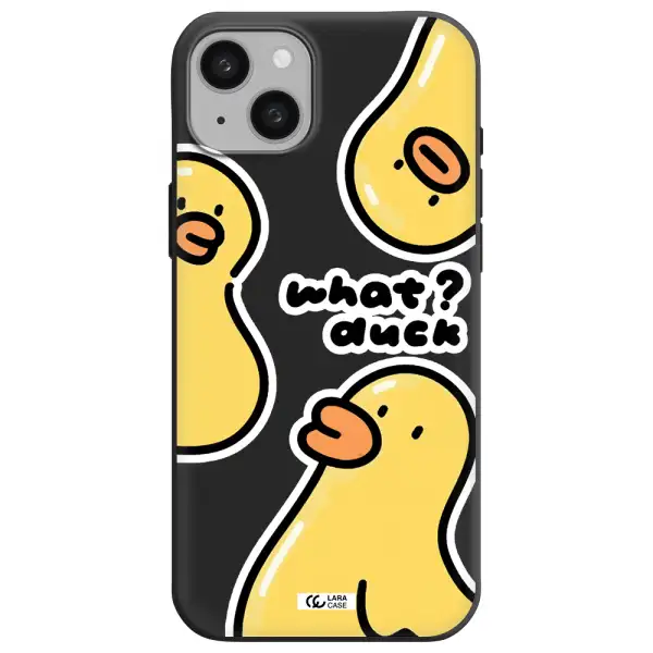 a group of yellow ducks Apple iphone 15 plus Silicone black Case