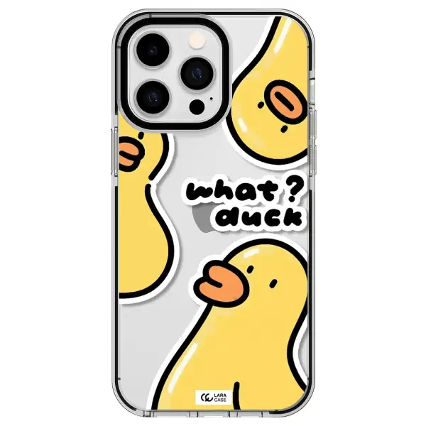 a group of yellow ducks Apple iPhone 15 Pro Max impact black border Case