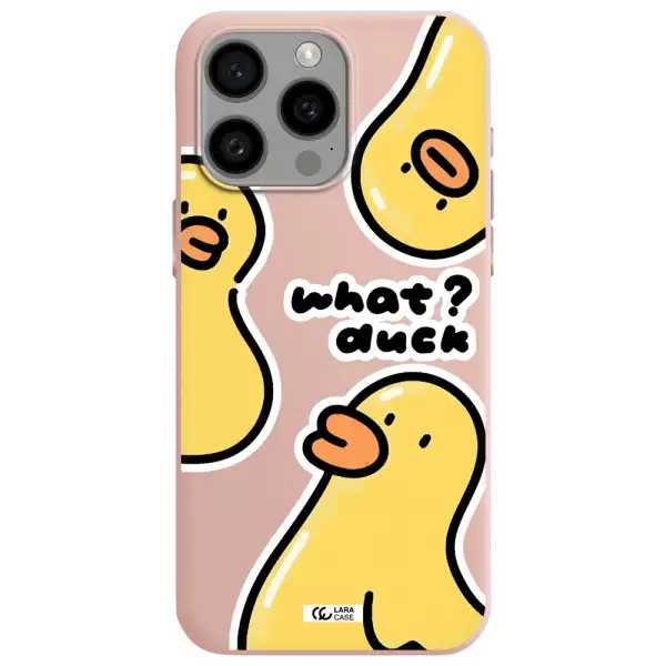 a group of yellow ducks Apple Iphone 15 Pro max Silicone pastel pink Case