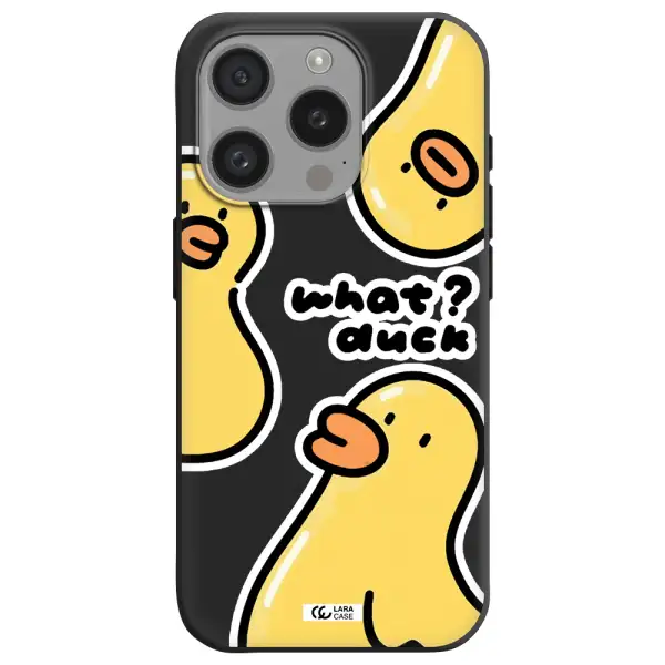 A Group Of Yellow Ducks Apple Iphone 15 Pro Silicone Black Case