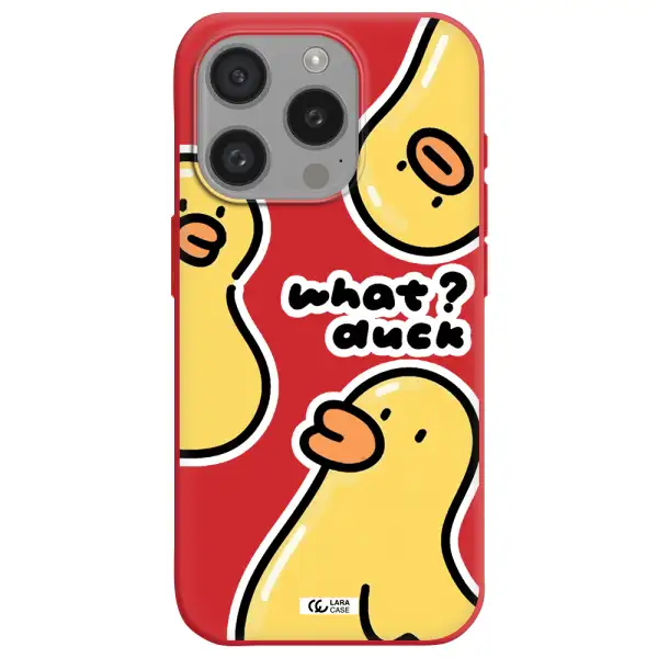 A Group Of Yellow Ducks Apple Iphone 15 Pro Silicone Imperial Red Case