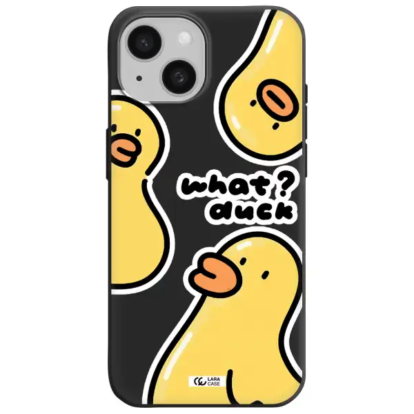 a group of yellow ducks Apple iPhone 15 Silicone black Case