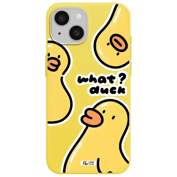 a group of yellow ducks Apple iPhone 15 Silicone canary yellow Case