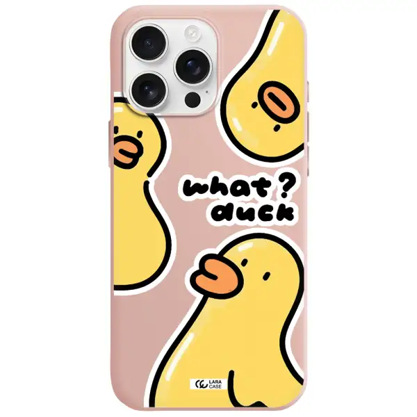 A Group Of Yellow Ducks Apple Iphone 16 Pro Max Silicone Pastel Pink Case