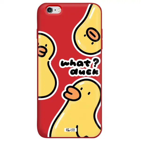 a group of yellow ducks Apple iPhone 6 plus Silicone Imperial Red Case